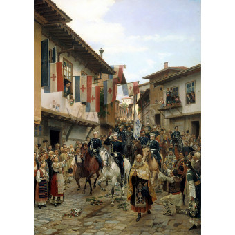 РЕПРОДУКЦИИ НА КАРТИНИ Влизане на великия княз Николай Николаевич в Търново на 30 юни 1877 (1885)